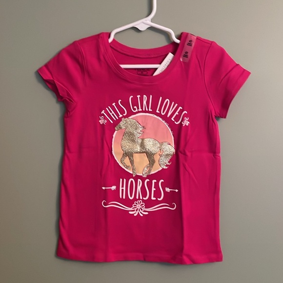 The Children Place tee with a sparkling horse design, pink, size 4T - Picture 13 of 17